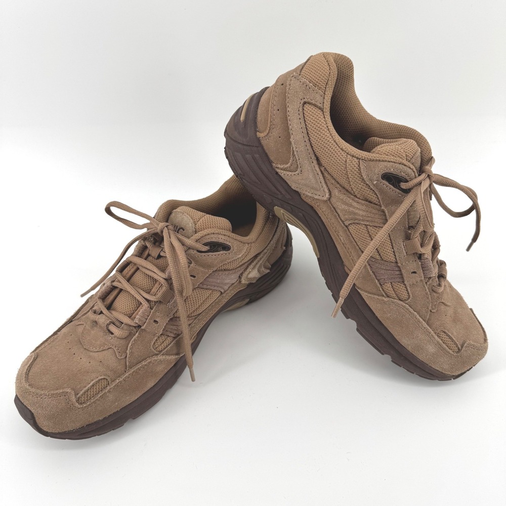Vionic Walker Womens Size 10 Tan Suede Leather Athletic Walking Hiking Sneakers